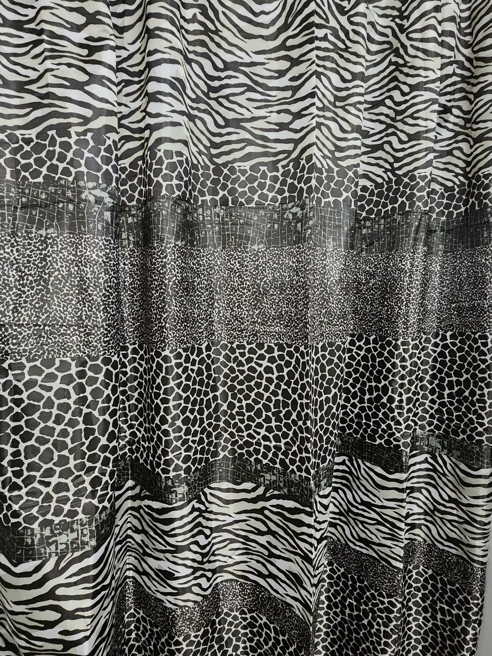 Shower Curtain Black and White Animal Print New